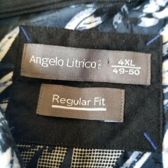 Angelo Litrico 4XL Blue Floral Regular Fit 100% Cotton Made in Italy - Picture 6 of 6